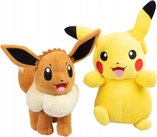 Pokémon - 2x Pokémon plyšové hračky, eevee a pikachu
