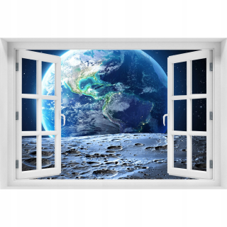 Destké samolepky - 3D stena slepka na okno Planet Earth 150x100