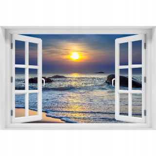 Samolepky do detskej izby - 3D stena nálepka Sunset Sunset more more