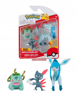 Postavička - 3x Minifigure Pokemon Bulbasaur +Sneasel +Glaceon