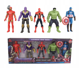 5 figúrky Avengers Hulk Iron Man Kapitán sviečky
