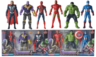 6 figúrky Avengers Hulk Spiderman kapitán Shines