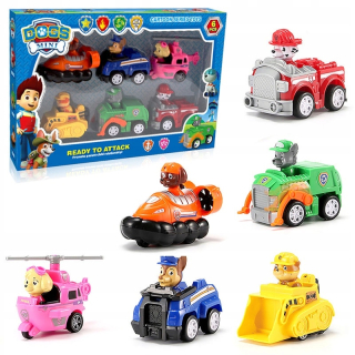 Paw Patrol - 6 ks psie hliadky Paw vozidlá s figúrkami automobilov