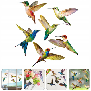 Samolepky do detskej izby - 6 kusov Bird Wall Stickers Letgers