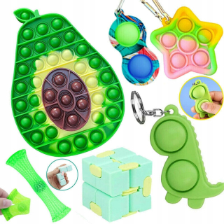 6x Set Fidget Toys Popit Anti -Stress Hračky