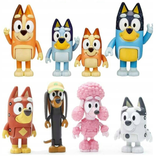 Postavička - 8ks Bluey Fairy Figurky s rodinným darčekom