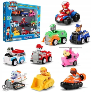 Paw Patrol - 9x Paw Patrol Pawrol Patrol vozidlá s figúrkami SAM