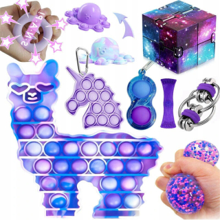 9x fidget Toys Popit Sada protizápalových hračiek