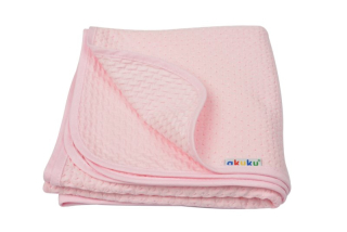 Prikrývka, prehozy na posteľ - Akuku mäkká bavlnená prikrývka 100% 80x90 Pink 1803