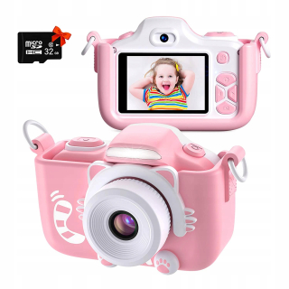 DIGITAL CAMERA CAMERA FOR KIDS PINK CAT 32GB