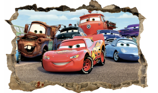 Samolepky do detskej izby - Siegzak Cars McQueen Sticker Hole 3d 70x46 cm
