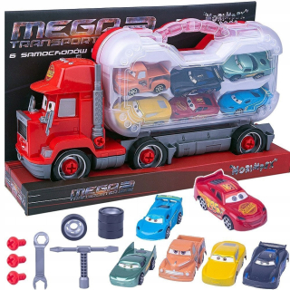 Auto Cars Tir Laweta + 6x Nástroje Nástroje Dielenské