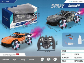 AUTO R / C žiariace kolesá, dym z výfuku