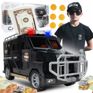 Pokladnička pre deti - Auto Safe Piggy Bank pre bankovú políciu Coin