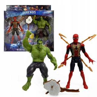 Avengers 2 x figurín Spiderman Hulk Led Moveble