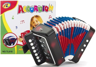 Akordeón nástroj pre malé hudobné čierna