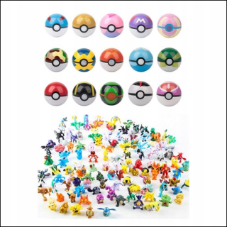 Anime Pokemon Pikachu 7 cm guľa 3 cm vrecko