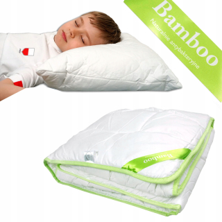 Detský paplón a vankúš - Anti -allergická bambusová prikrývka 100x160 + vankúš