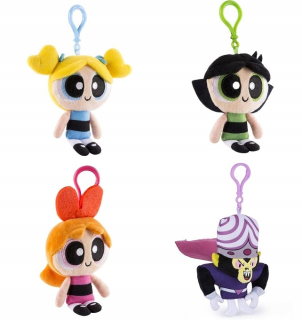 Powerpuff dievčatá - sada 4 plyšové kľúčenky