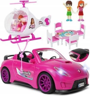 Auto pre bábiky 2 Doll Convertible Cabrio Vrtuľník