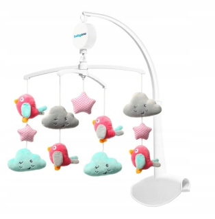 Baby kolotoč pre detskú postieľku Music Box Birds 626