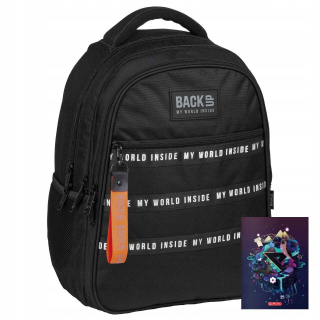 Školský batoh - Zálohovanie Black School Backpack i56 + notebook A5/60