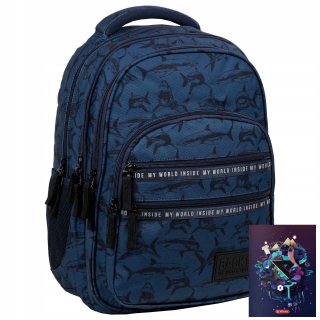 Školský batoh - Zálohovacia škola Backpack Shark Shark + Notebook A5/60K