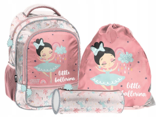 Školský batoh - Ballernine Backpack School Girl Set Class 1-3