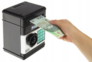 Pokladnička pre deti - Bankomat Piggy Bank pre batérie Coin Banknotes Code