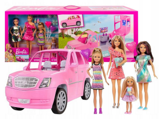 Barbie Auto Limousine Auto pre bábiky + 4 bábiky