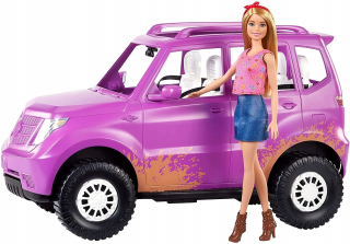 Barbie Doll +Purple SUV Auto Jeep Mattel GHT18
