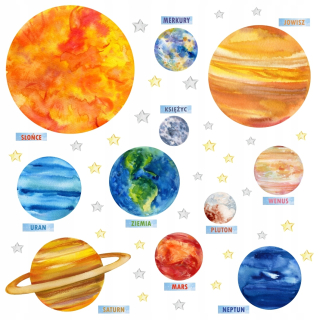 Samolepky do detskej izby - Veľmi veľké nálepky na stenu Kosmos xxl Planet