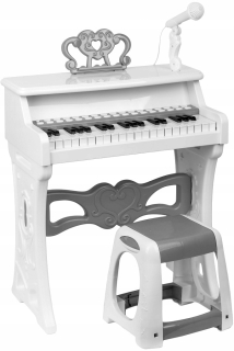 White piano Krásne piano MP3 orgány + mikrofón