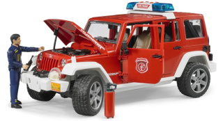 Bruder 02528 Jeep Wrangler Fire Brigade + Figurine