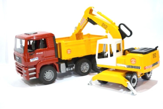 Bruder 02751 Truck + bager Liebherr Set