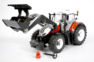 BRUDER 03181 Steyr odskrutkovať TRAKTOR + kolesový nakladač