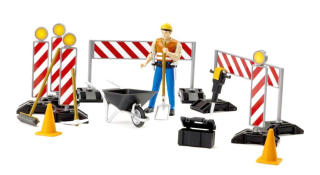 BRUDER 62000 Worker + Príslušenstvo pre cestné práce