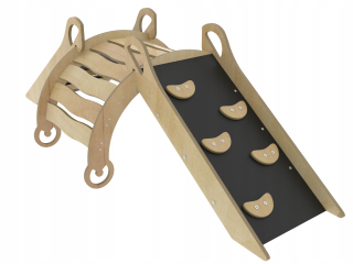 Drevená rocker + slide + lezecká stena