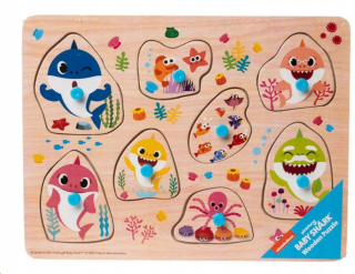Dieťa žralok prvé drevené puzzle s borovice