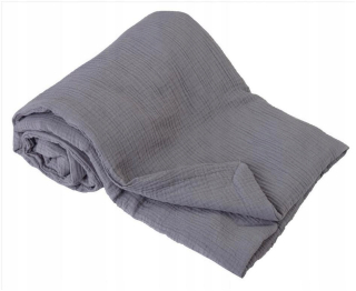 Prikrývka, prehozy na posteľ - BabyMatex dieťa pre detský mušelín 75/100 grafit