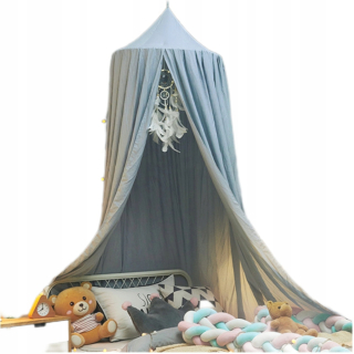 Baldachýn nad postieľku - Canopy tipi visiaci stan modrý 250 cm