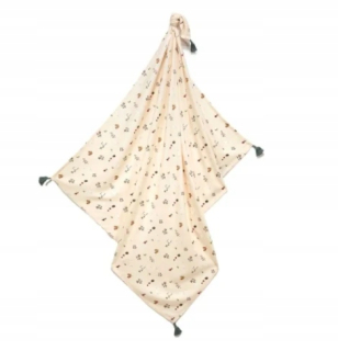 Prikrývka, prehozy na posteľ - Bambus Swaddle - Farmland - Mist - La Millou