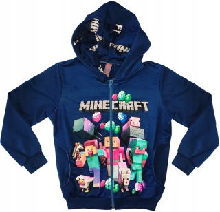 Minecraft  - Mikina MINECRAFT s nášivkami. tlač 152/12 rokov