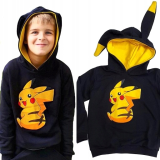 Pokémon - Detská mikina Black Pokemon Pikachu Kaptur 140