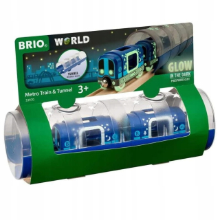 BRIO - metro s tunelom - svetelná sada v tme