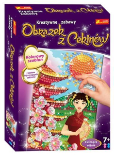 CEKINOWY OBRÁZOK Cherry Blossom