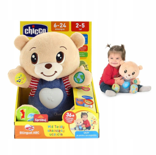 Chicco Teddy Bear ukazujúci interaktívne pocity pl