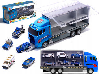 TIR TRUCK CAR TRANSPORTER POLICE SET