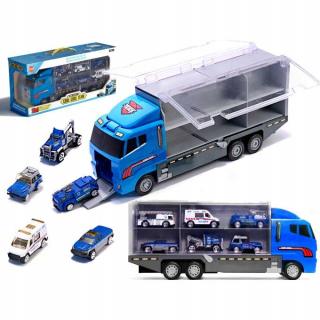 Truck Tir Transporter Metal Cars Polícia