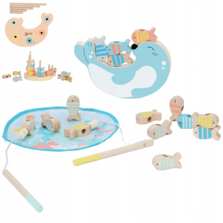 WORLD klasickým dreveným Game žralok Fishing Kit